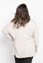 Soft V-neck sweater/tunic i Stor Storlek