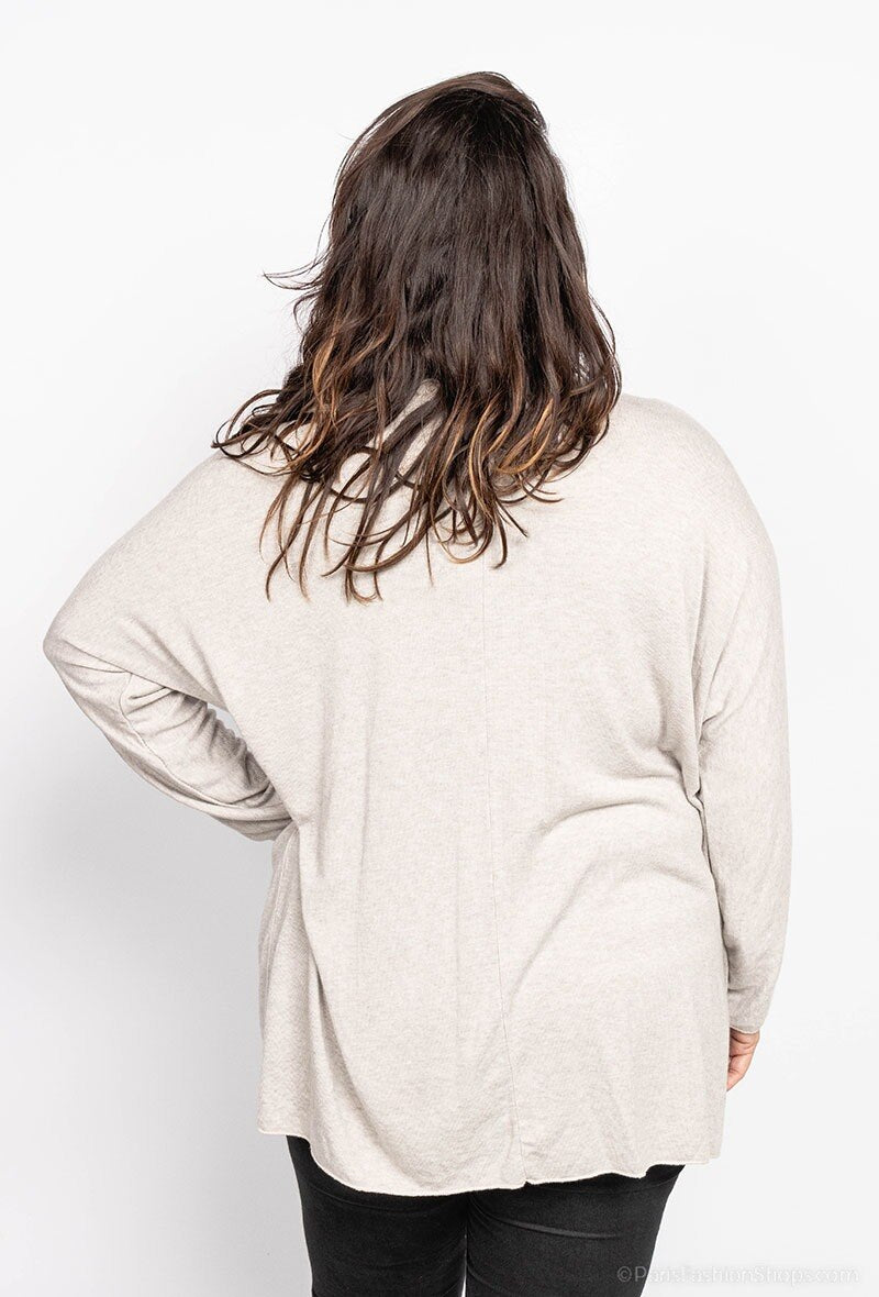 Soft V-neck sweater/tunic i Stor Storlek