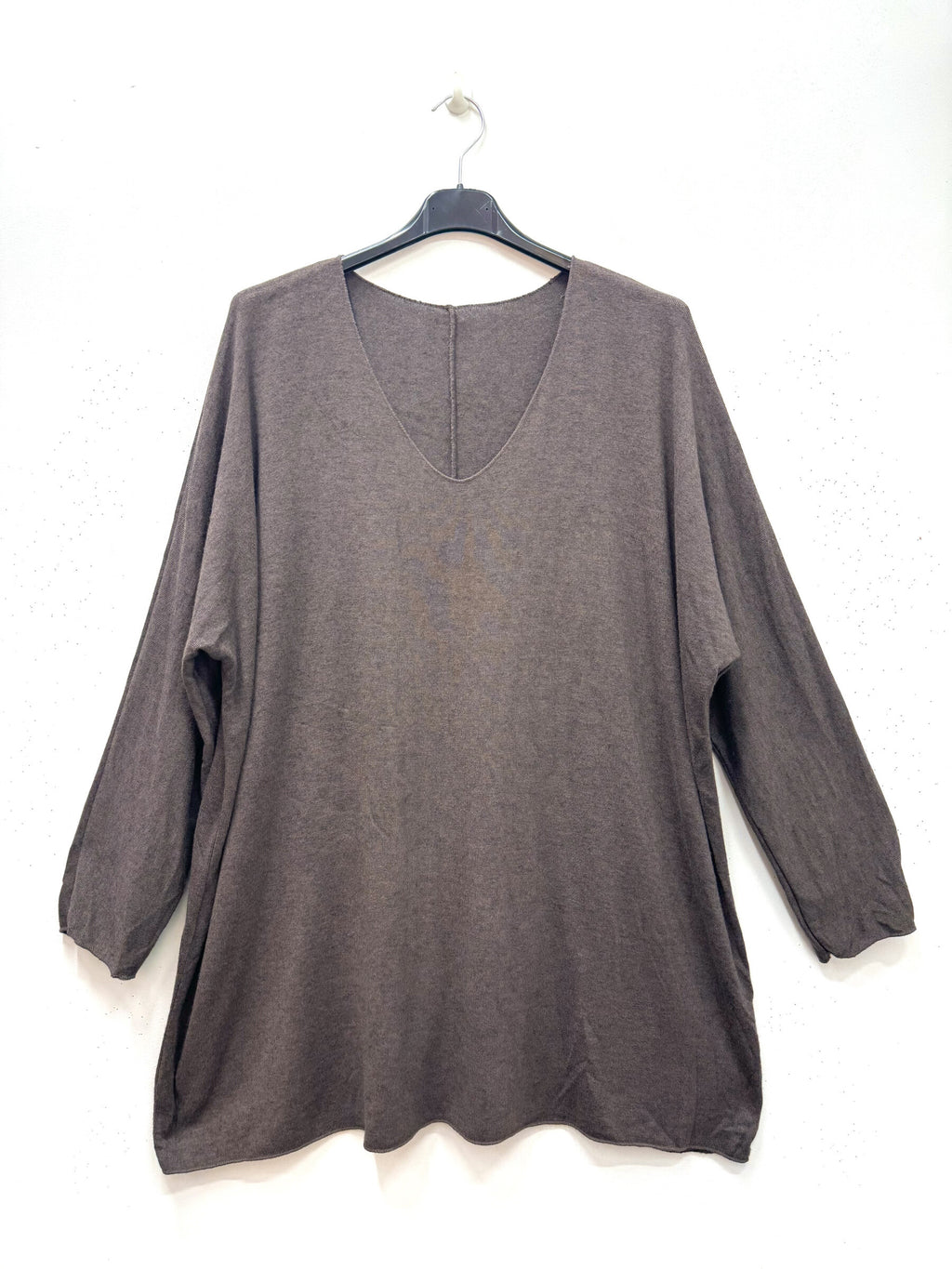 Soft V-neck sweater/tunic i Stor Storlek