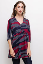 Randig Tunika i Plus Size