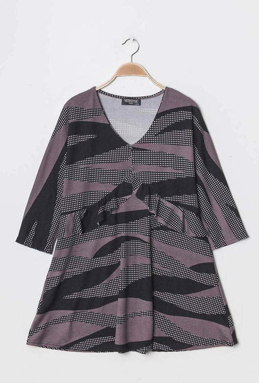 Plus Size Randig Tunika