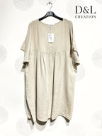 Plus Size Tunic / short dress in double cotton gauze size 38 to 54