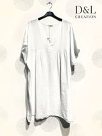 Plus Size Tunic / short dress in double cotton gauze size 38 to 54