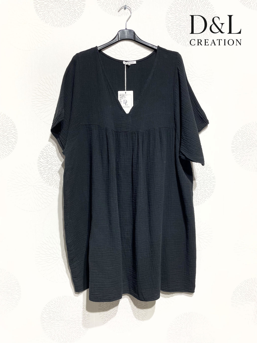 Plus Size Tunic / short dress in double cotton gauze size 38 to 54