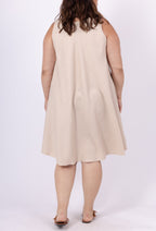 Plus Size Fluid Randig Tunika med Krage