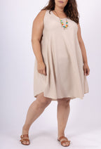 Plus Size Fluid striped tunic with collar size 38 to 48