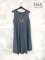 Plus Size Fluid striped tunic with collar size 38 to 48