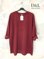 Brooklyn Print Sweatshirt-Stil Tunika i Storlek T38 till T54