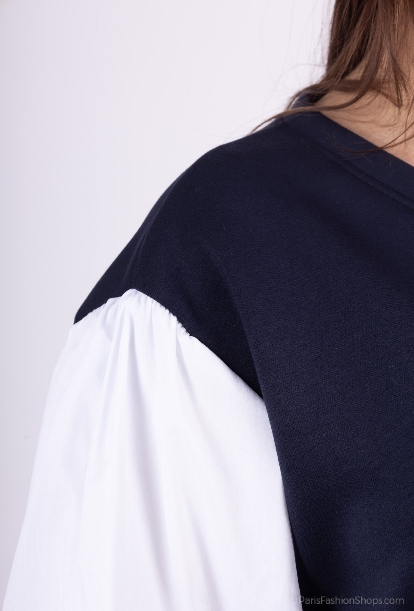 Plus Size Tvåfärgad V-neck Tunika Tröja
