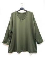 Plus Size Mixed Jersey Cotton Tunic/Sweat