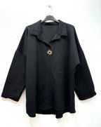 Neopren sweatshirt tunika med pins i stor storlek