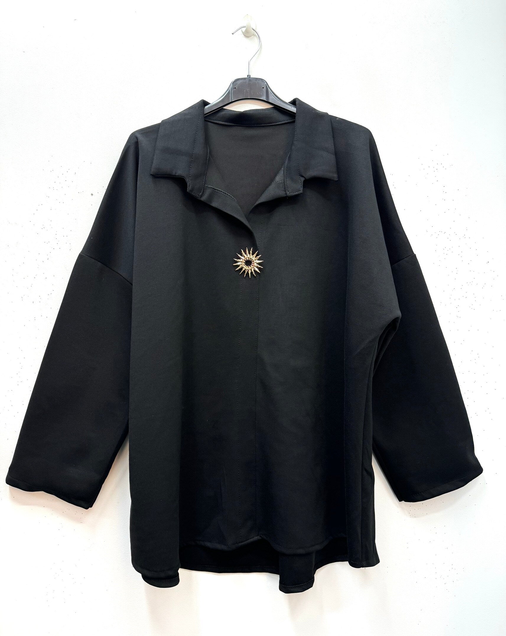 Neopren sweatshirt tunika med pins i stor storlek