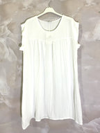 Plus Size Plain sleeveless tunic with 70% linen