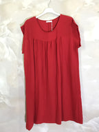 Plus Size Plain sleeveless tunic with 70% linen
