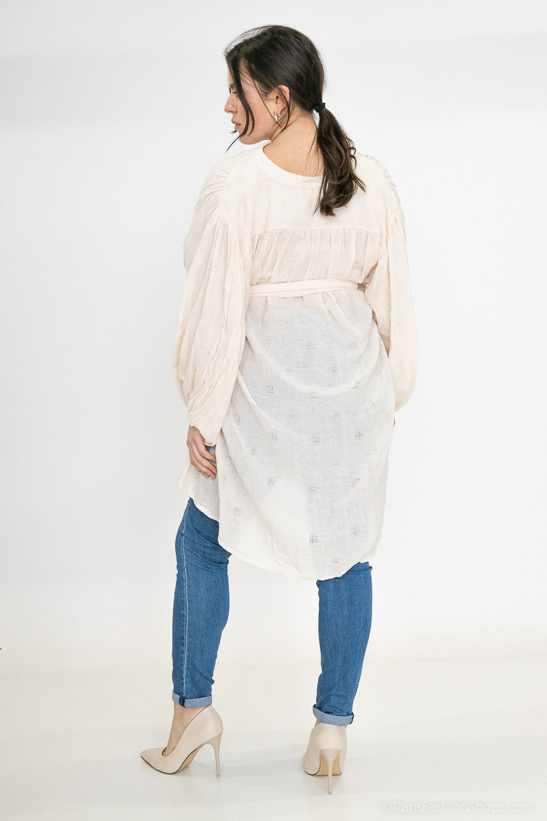 Plus Size Tunika i Bomull och Lin