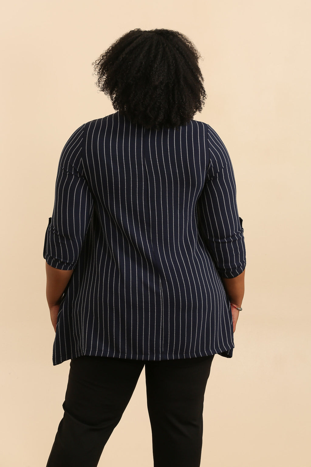 Randiga tunikor med ärm och ben i Stor Storlek