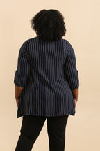 Randiga tunikor med ärm och ben i Stor Storlek