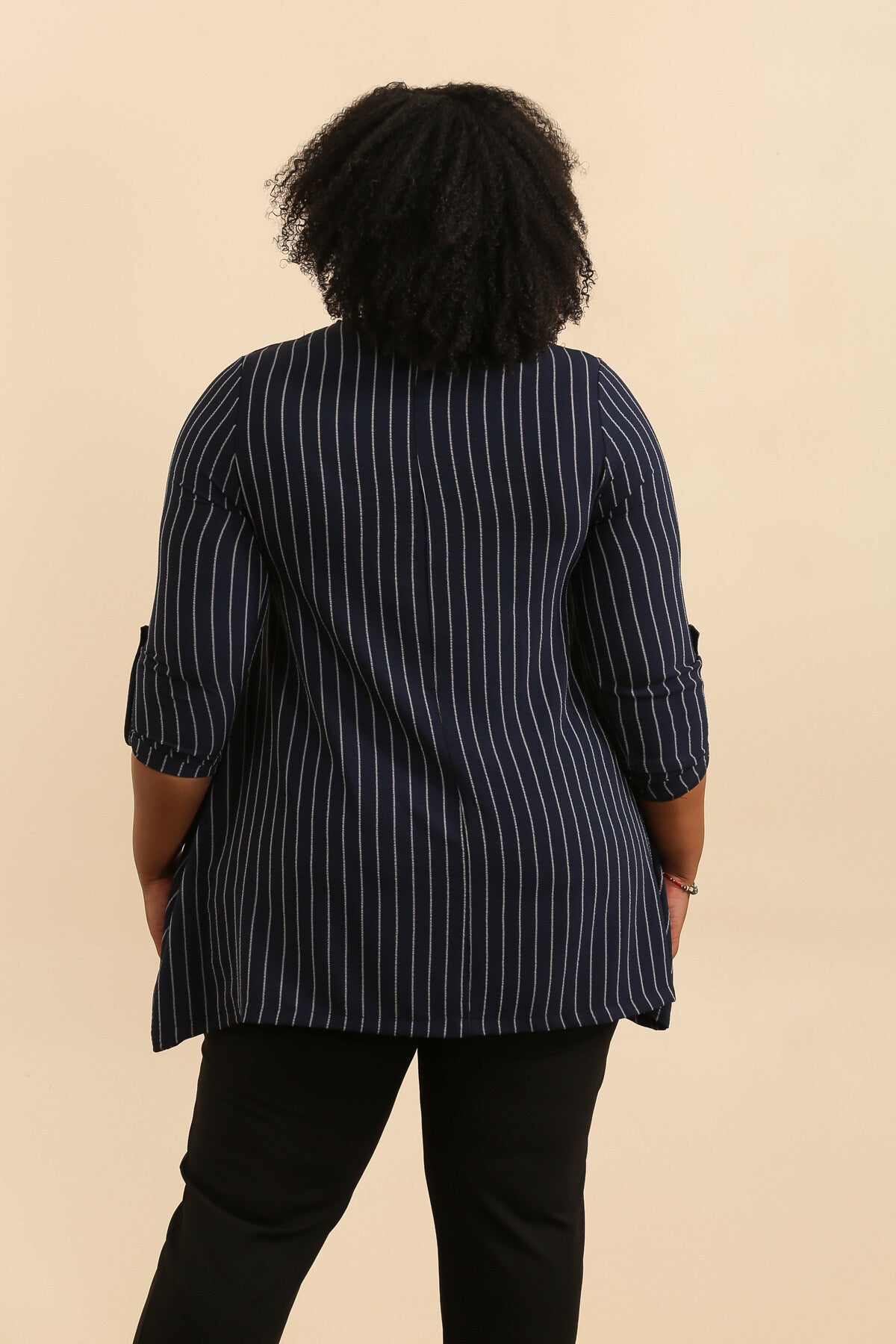 Randiga tunikor med ärm och ben i Stor Storlek