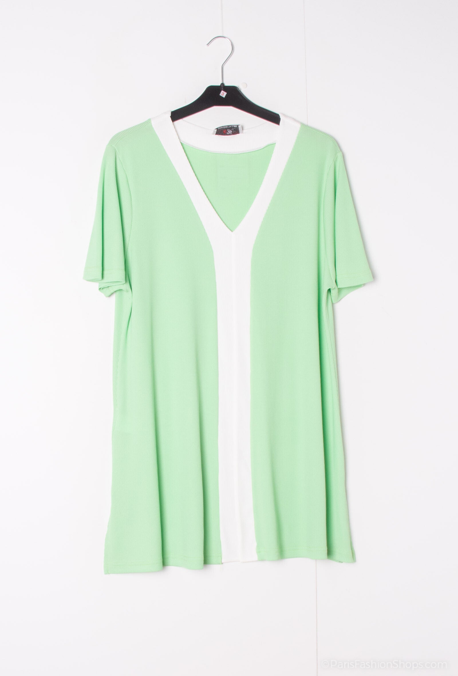 Plus Size Two-tone elastic waist tunics on the front
