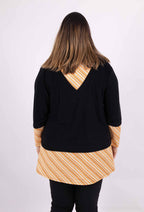 Plain and Striped V-neck Tunics i Stor Storlek