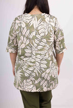 Plus Size Tunika med V-ringning i Tryck