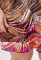 Plus Size Off-the-Shoulder Print Tunika