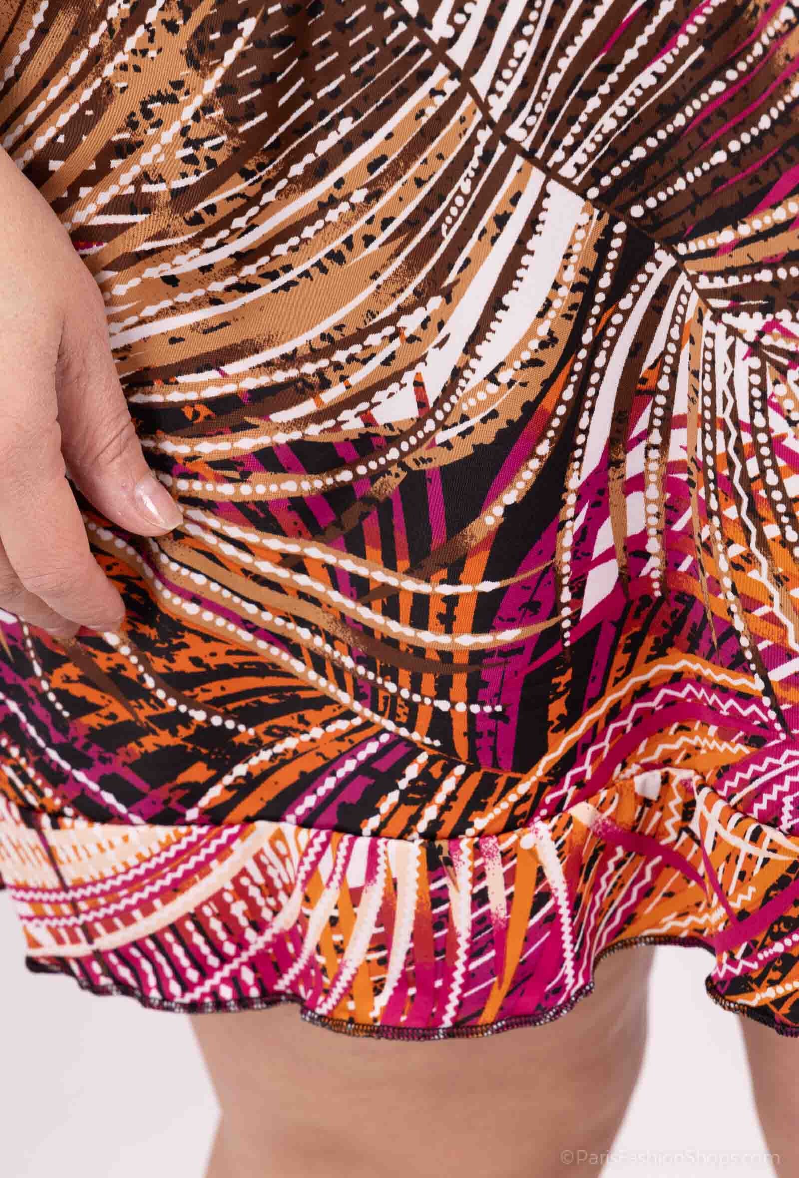 Plus Size Off-the-Shoulder Print Tunika