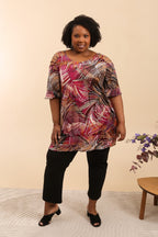 Off-the-Shoulder Print Tunics i Stor Storlek