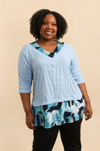 Tunikor i kortärmad bubbeltyg i färgblock i stor storlek