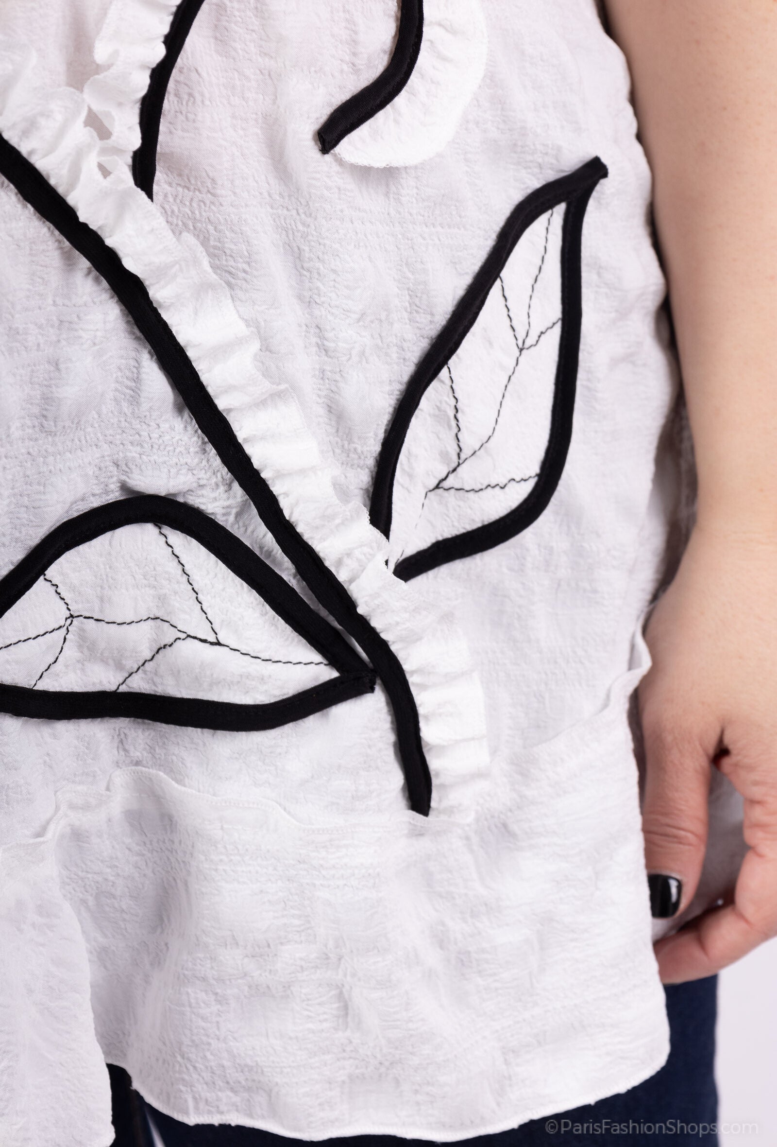 Plus Size Tunika med Korta Ärmar i Bubbeltyg