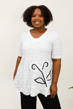 Tunics in short -sleeved bubble fabrics in large size i Stor Storlek