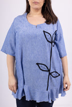 Plus Size Tunika i Linne - Storlek 46-48