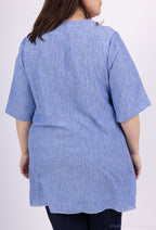 Plus Size Tunika i Linne - Storlek 46-48
