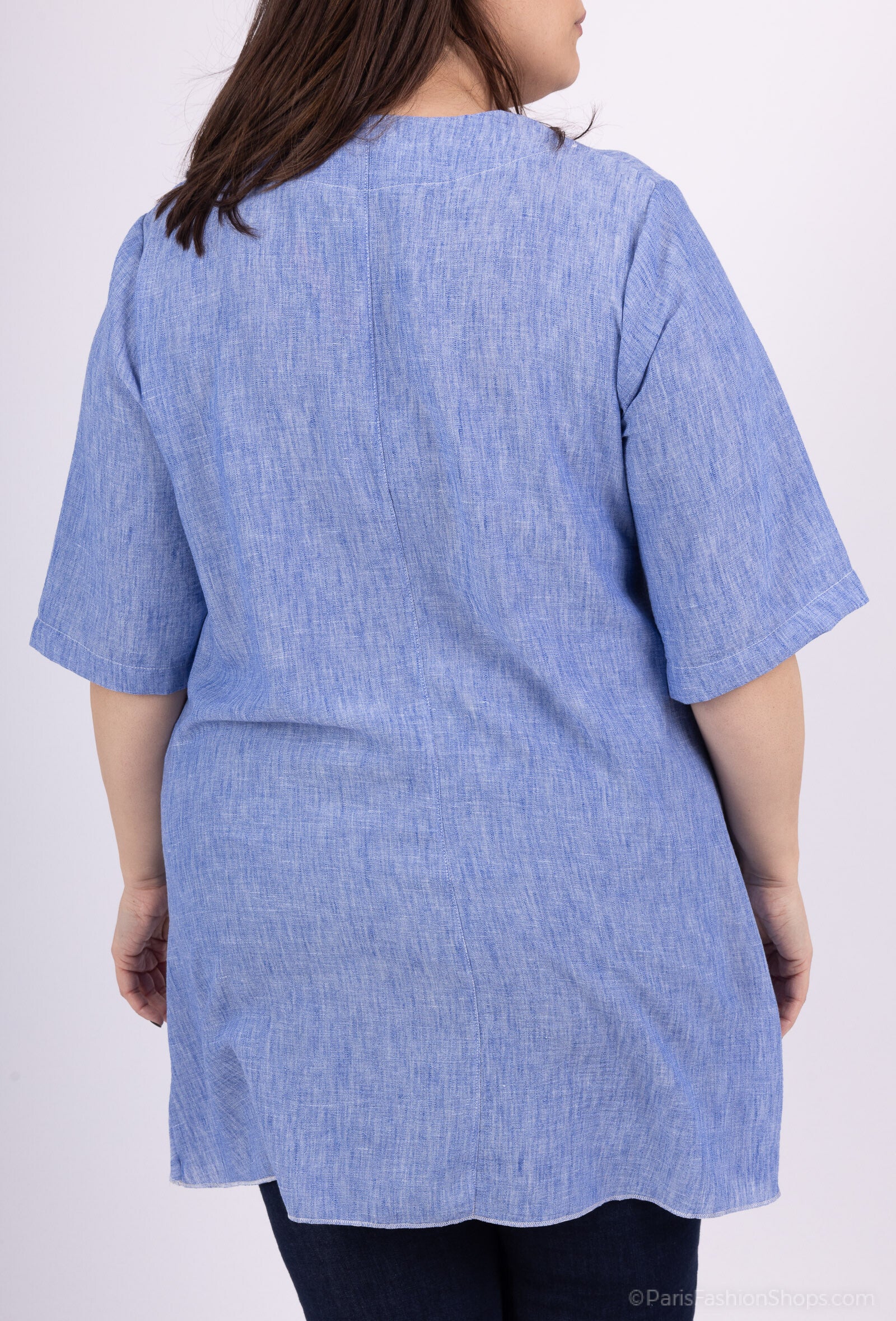Plus Size Tunika i Linne - Storlek 46-48