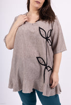 Plus Size Tunika i Linne - Storlek 46-48