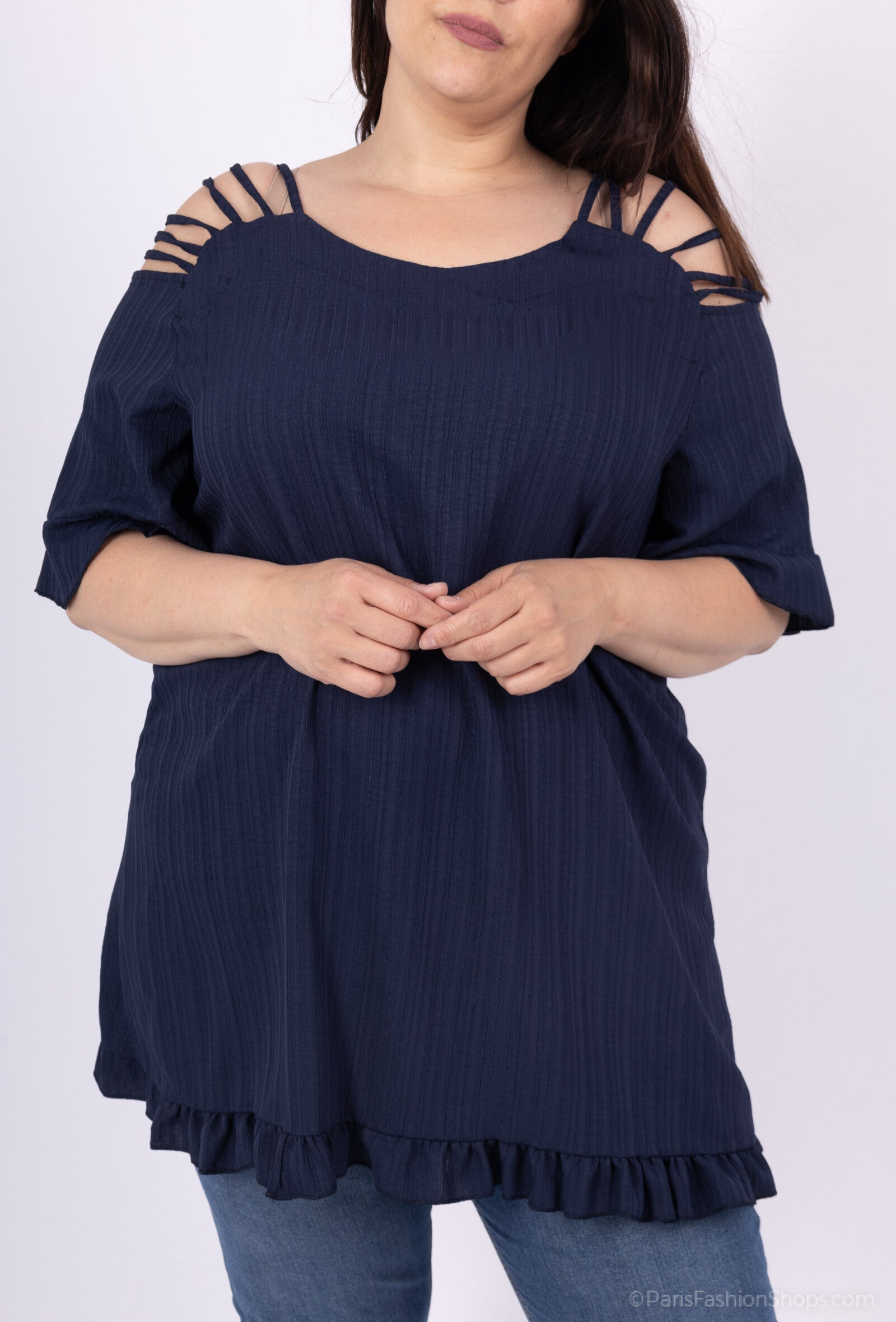 Plus Size Tunics in naked shoulders for the summer large