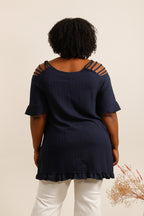 Tunikor med nakna axlar för sommaren i stor storlek