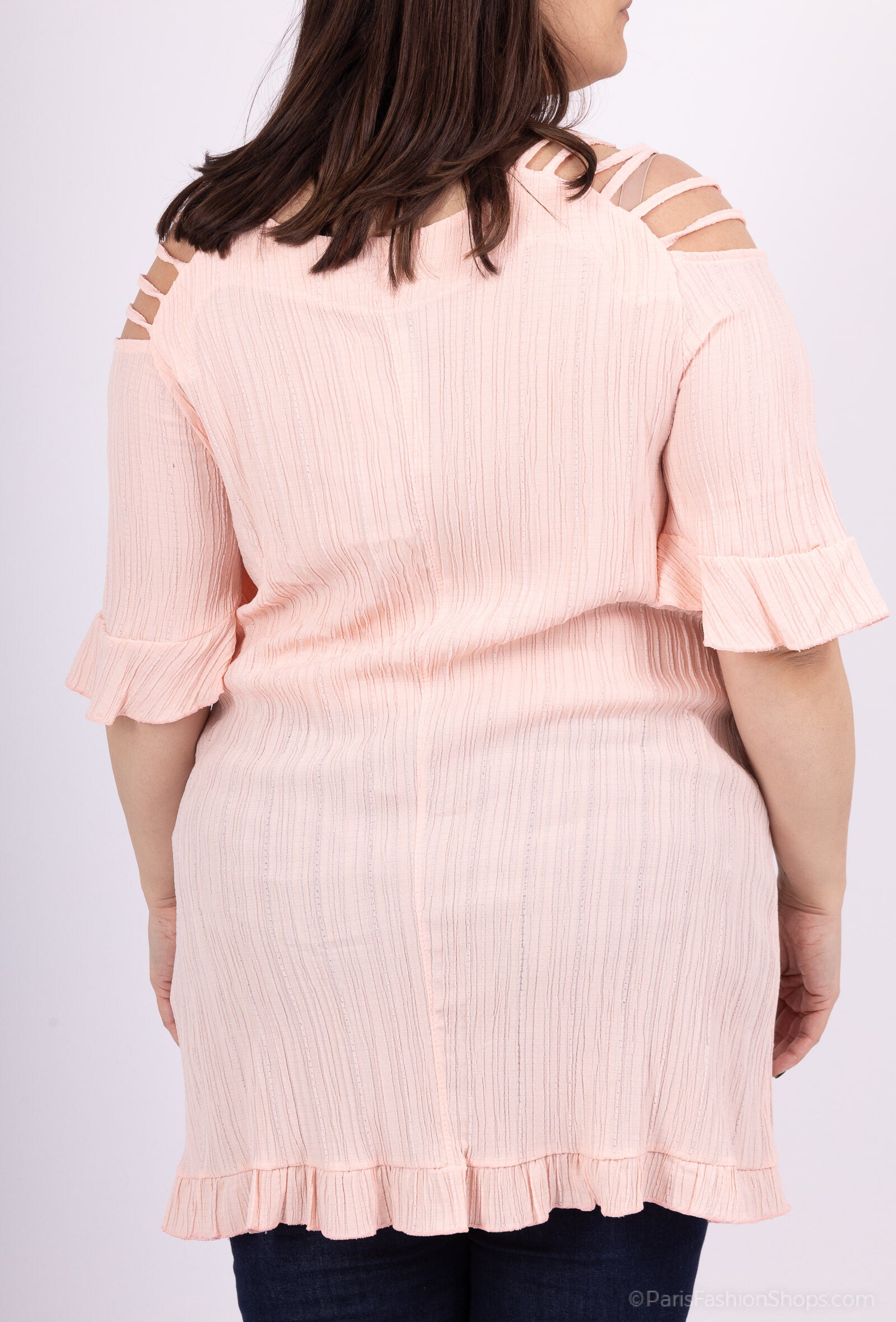 Plus Size Tunika med Nakenaxlar för Sommaren