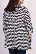 Plus Size Tunika med Korslagda Kragar