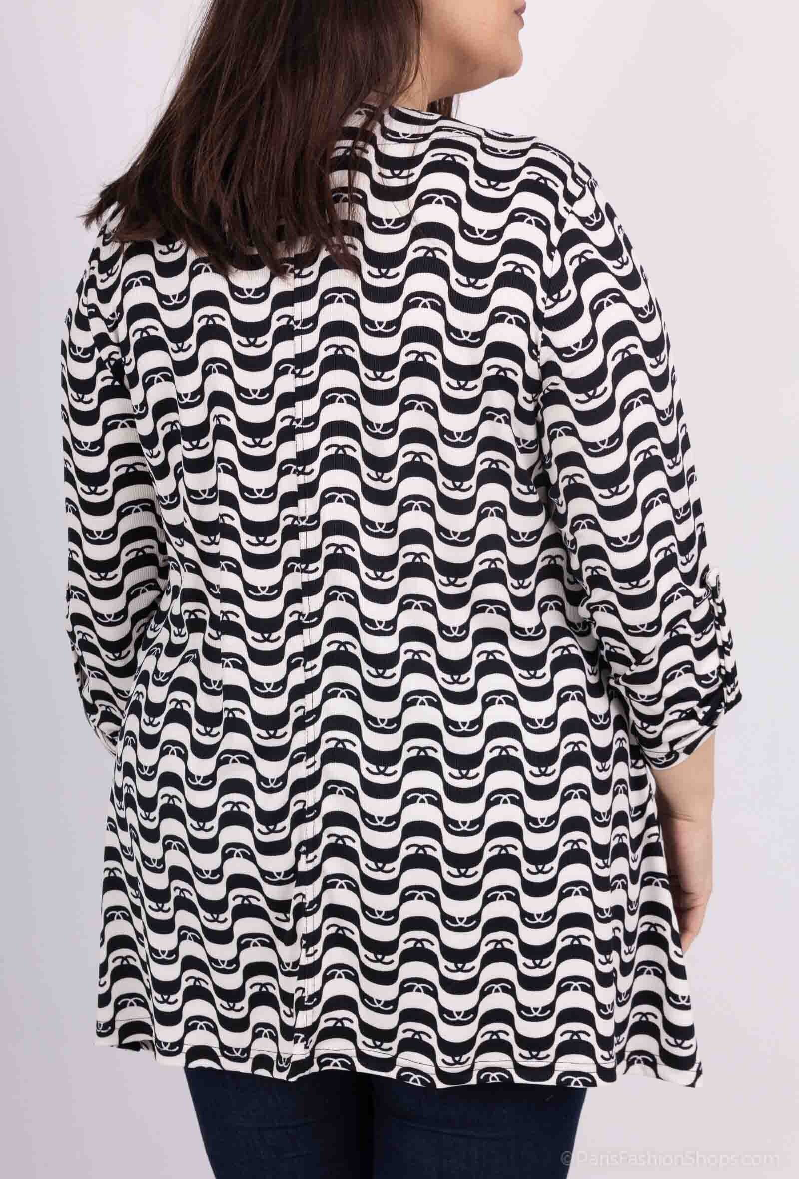 Plus Size Tunika med Korslagda Kragar