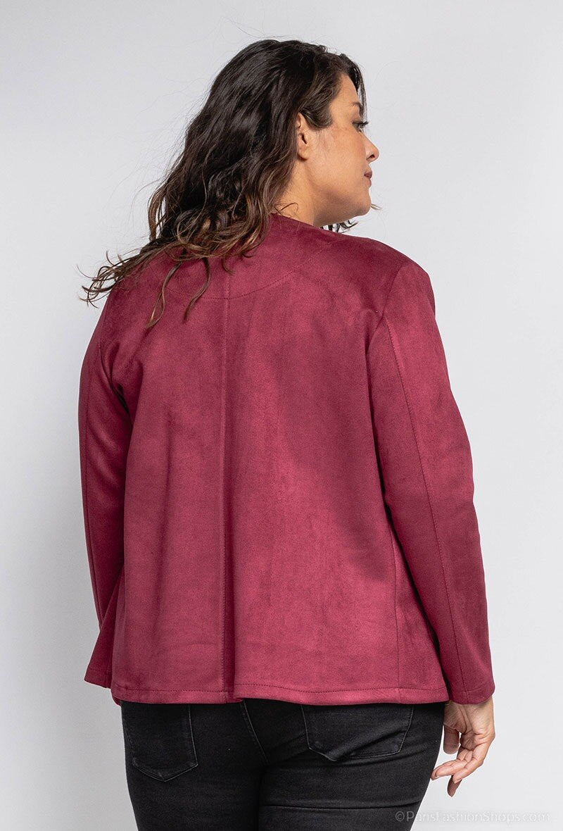 Plus Size Button Jacket för Stora Storlekar