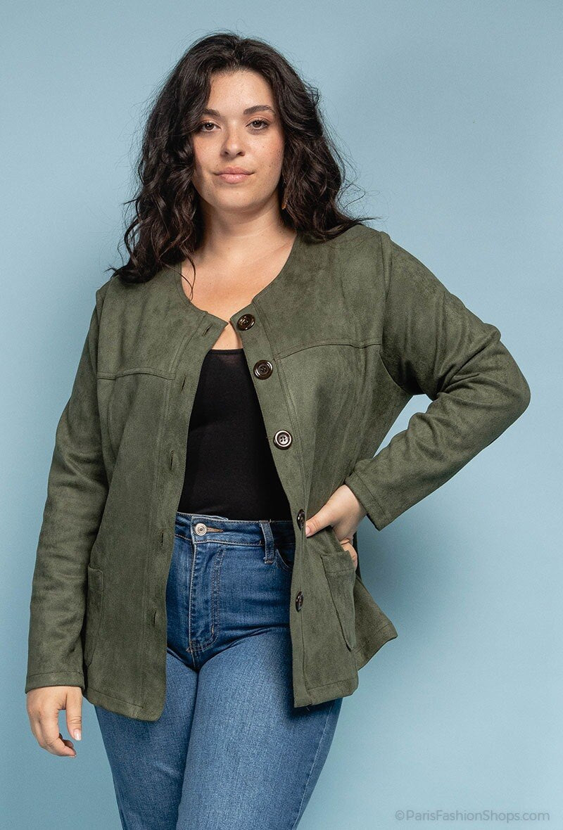 Plus Size Button jacket