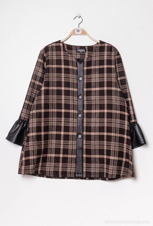Plus Size Plaid jacket