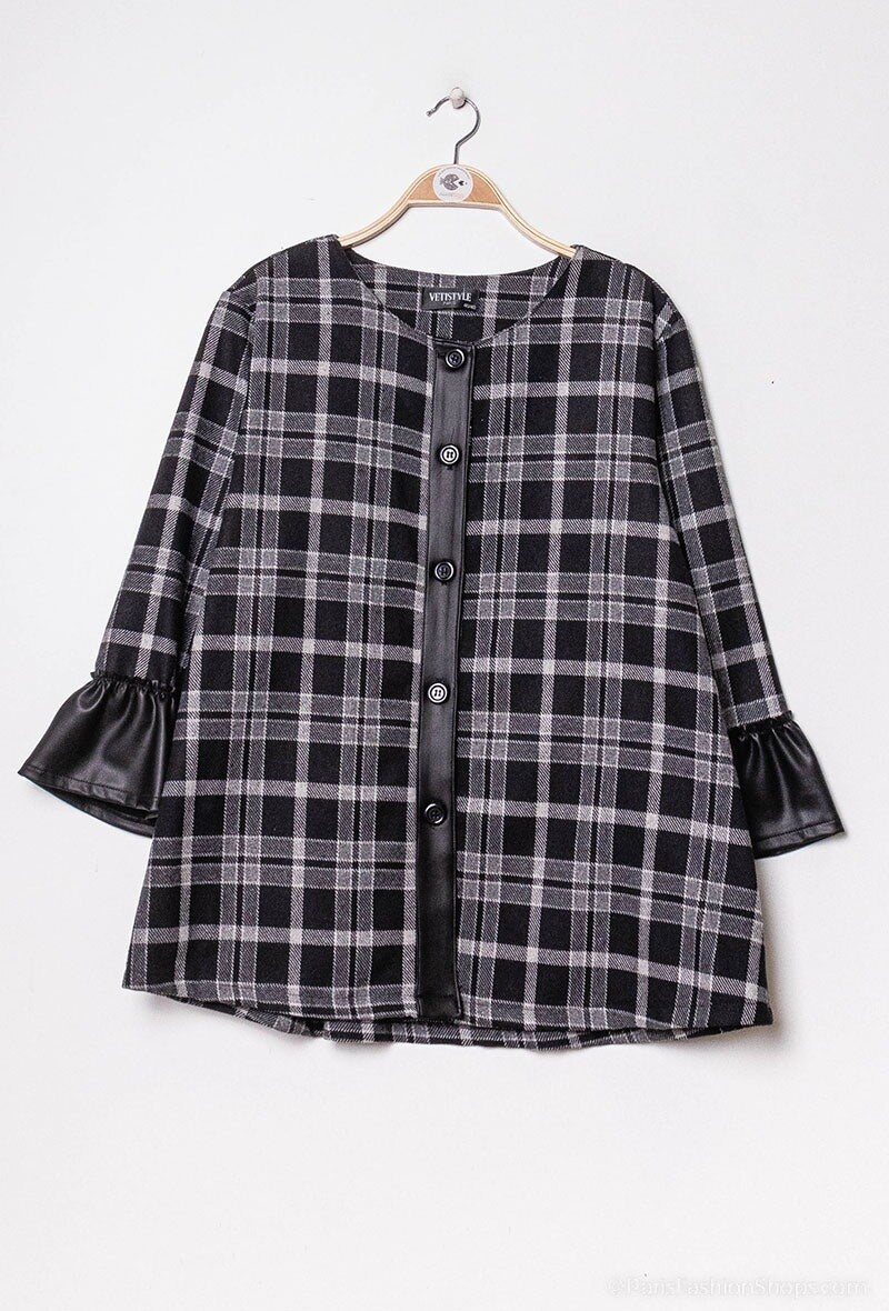 Plus Size Plaid jacket