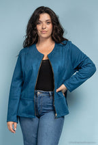Plus Size Zipped Jacket