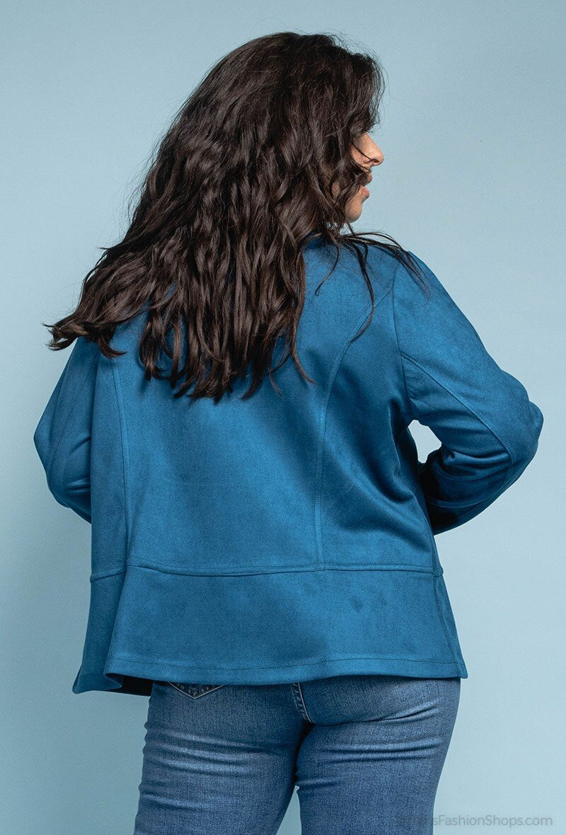 Plus Size Zipped Jacket för Stora Storlekar