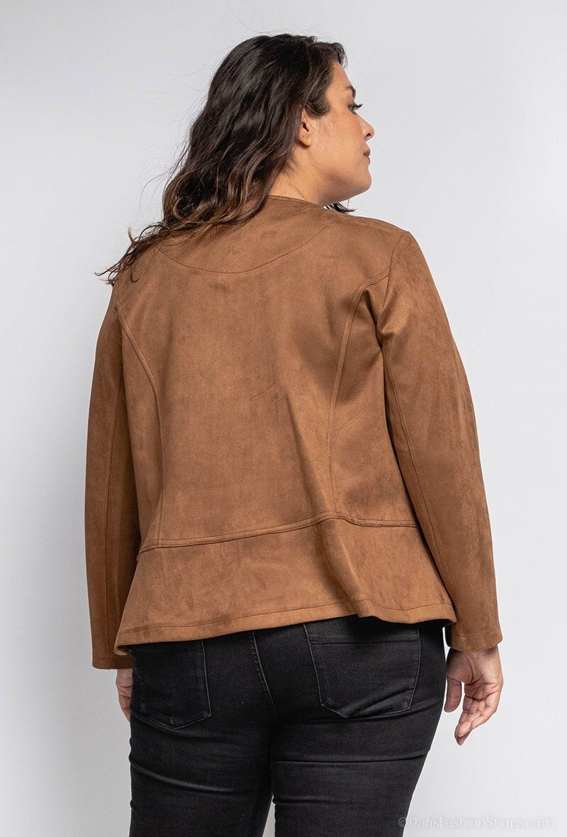 Plus Size Zipped Jacket för Stora Storlekar