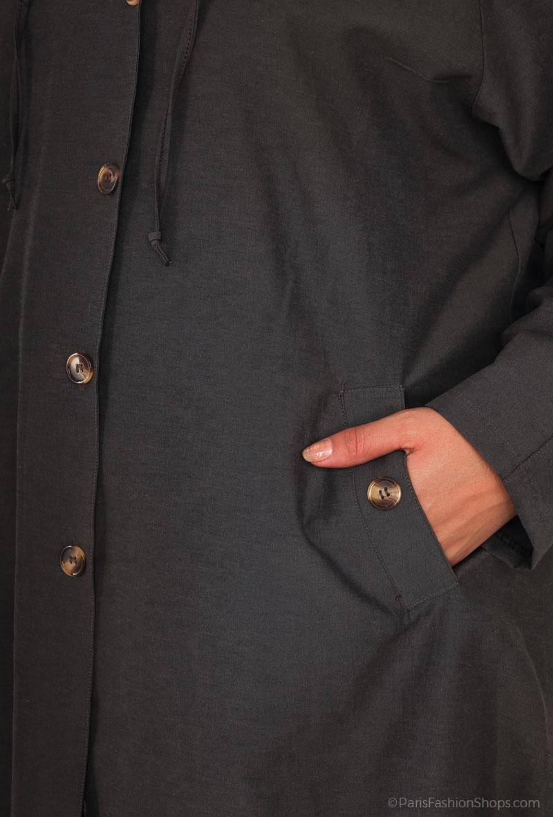 Plus Size Jacka med Huva