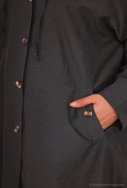 Plus Size Jacka med Huva