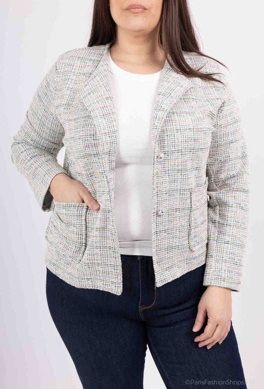 Plus Size Jacket with Pocket